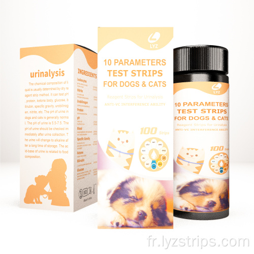 Kits de bandelettes de test d&#39;urine pour animaux de compagnie Chiens Chats